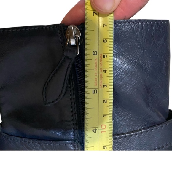 Franco Sarto dark navy blue leather booties. Sz 37.5 - Picture 11 of 16